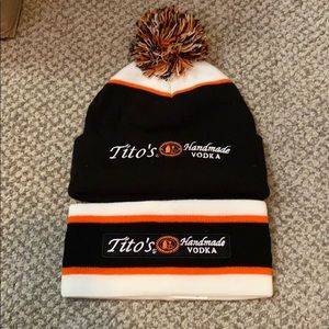 Winter Tito’s beanie and ear warmers + sunglasses